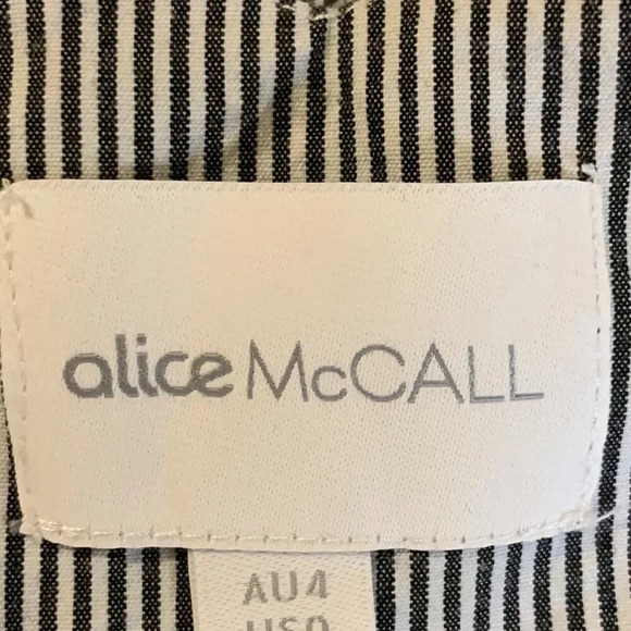 Alice McCALL Makes Sense Button Front Midi Black White Sleeveless Dress Size 4 - Picture 9 of 16